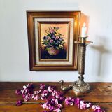 Signed painting on canvas, bouquet of flowers