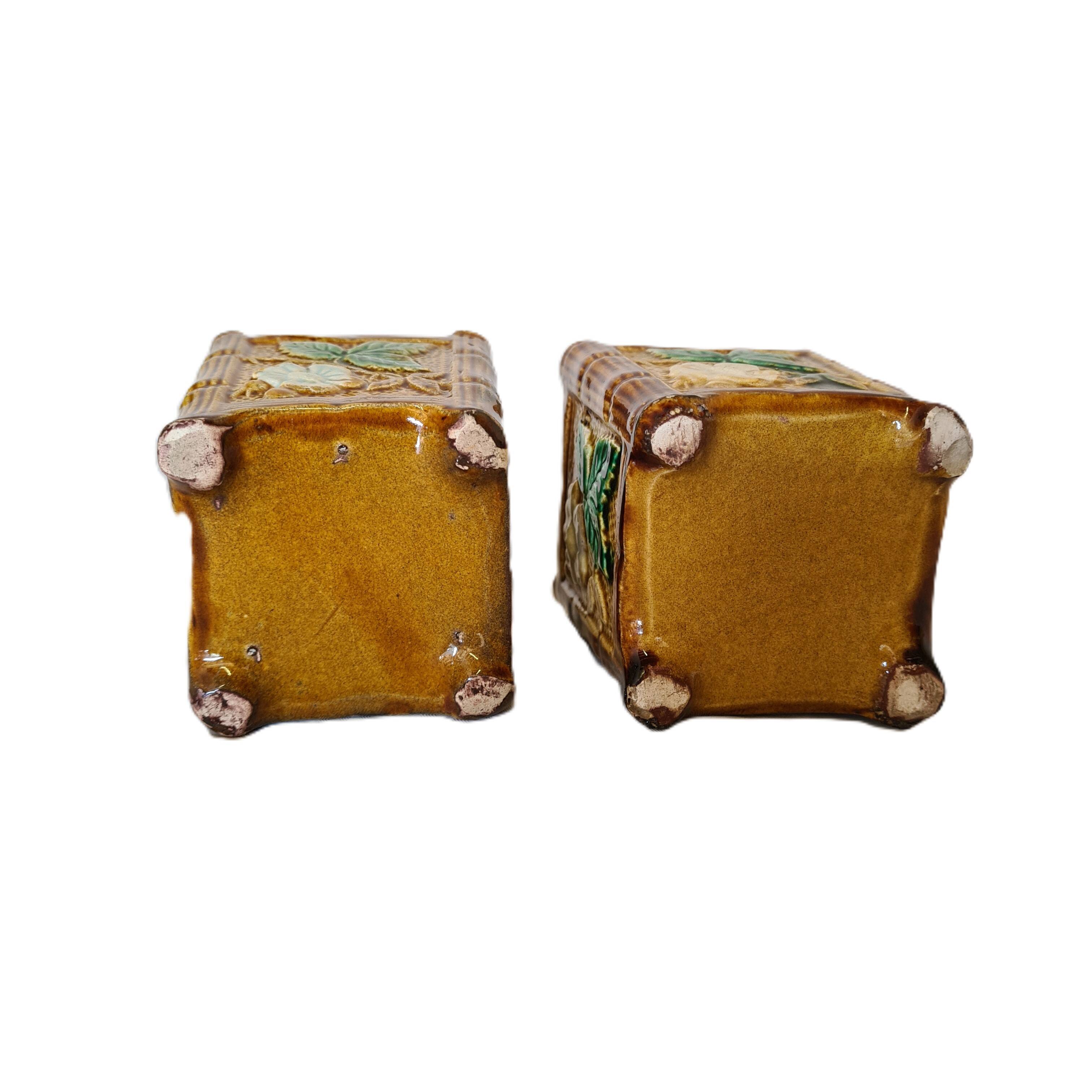 French Art Nouveau Square Flower Pots, Late 19th Century