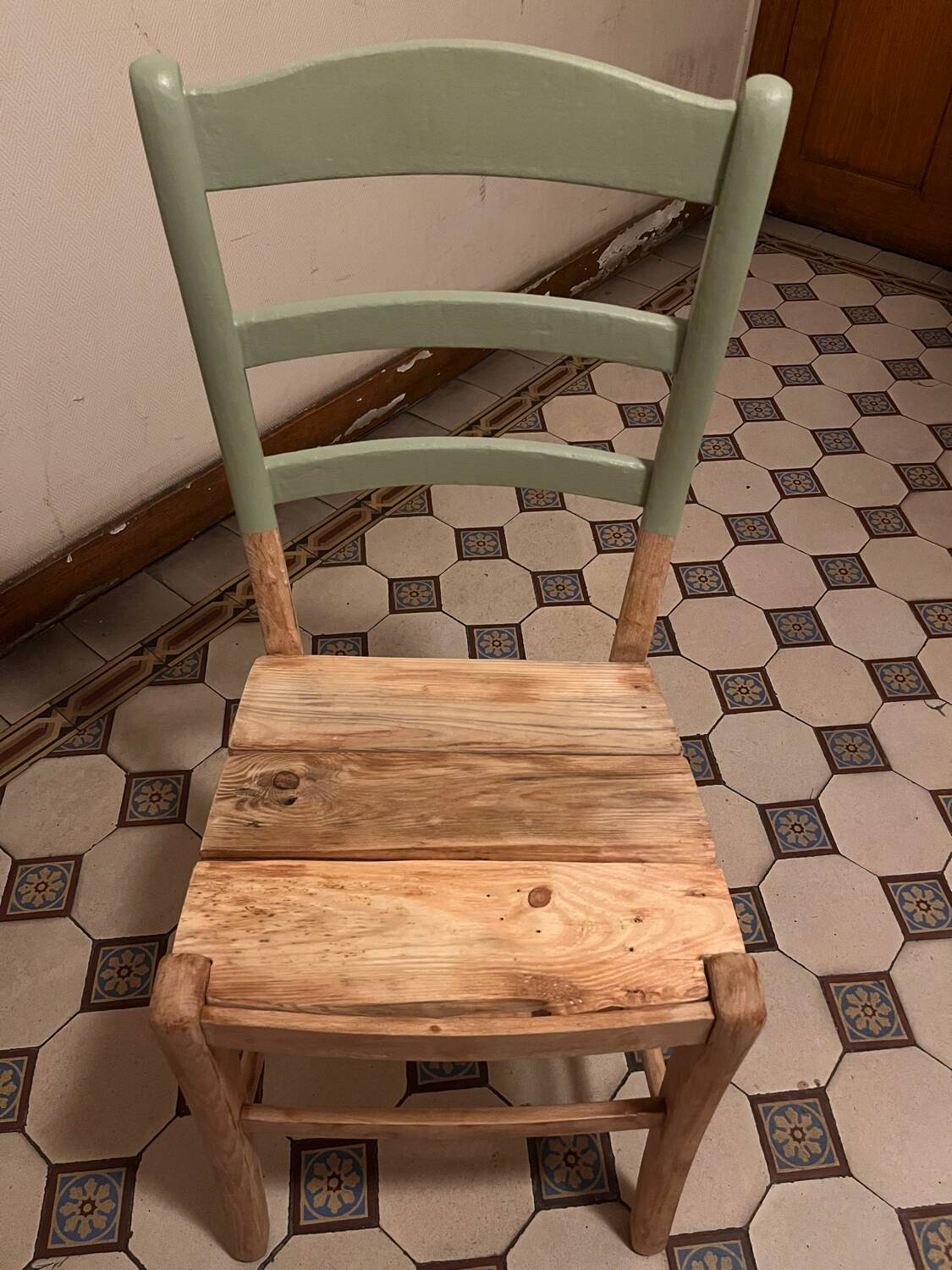 Vintage green wooden chair
