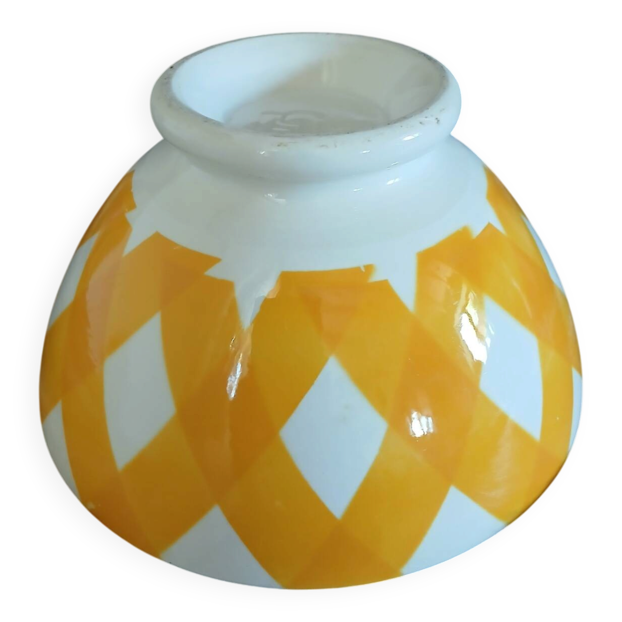 Old Sarreguemines bowl, Scottish pattern.