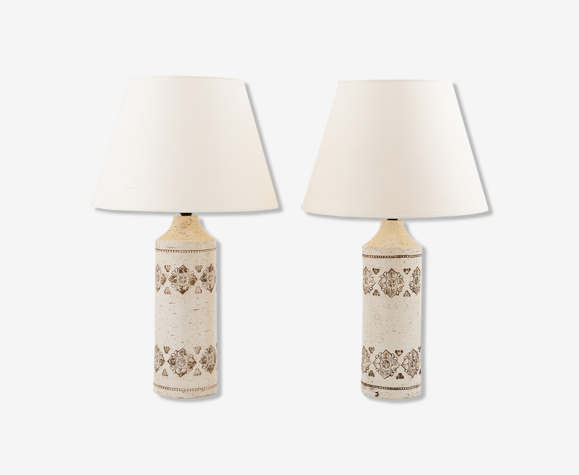 Paire de lampes de table en grès, Bitossi pour Bergbom, Suède, seconde moitié du XXème siècle