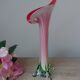 Vintage coloured blown glass vase in the shape of a calla lily.
