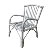 Fauteuil en rotin enfant blanc