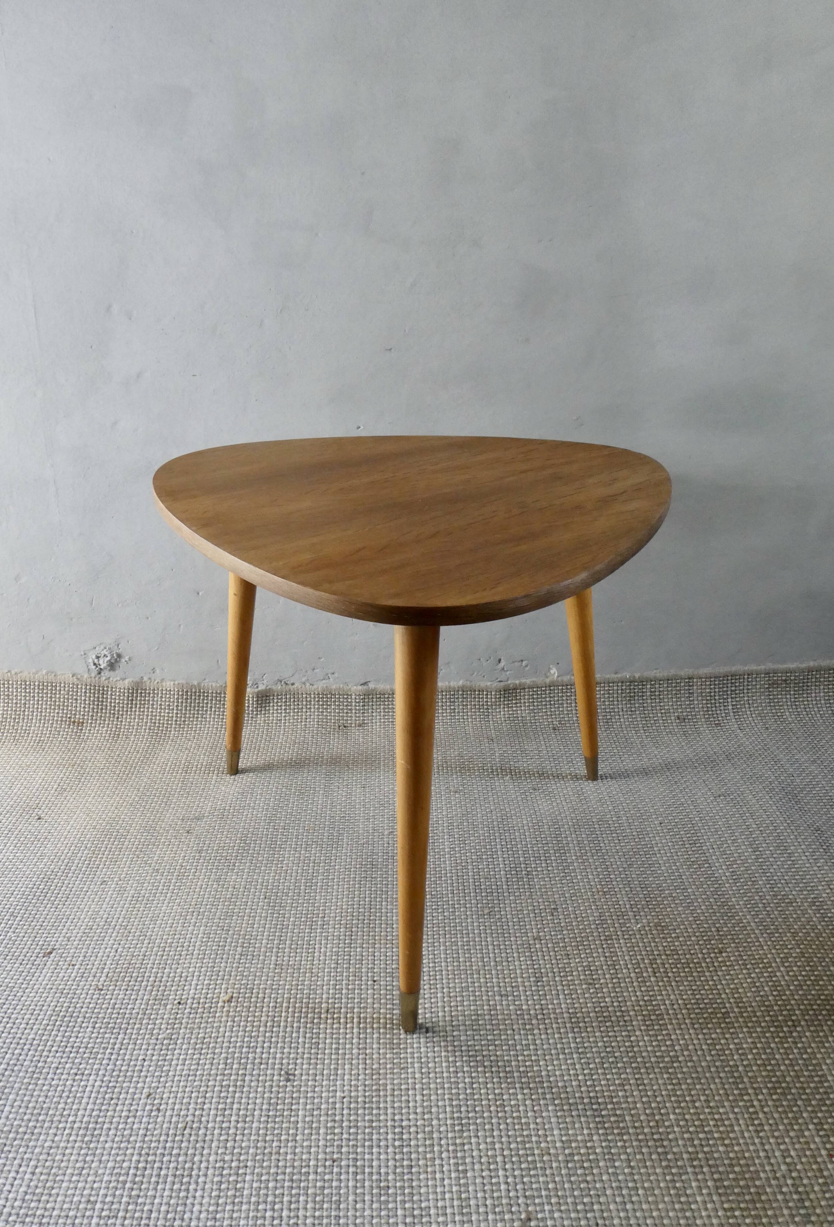 Wooden tripod coffee table/side table, 1960