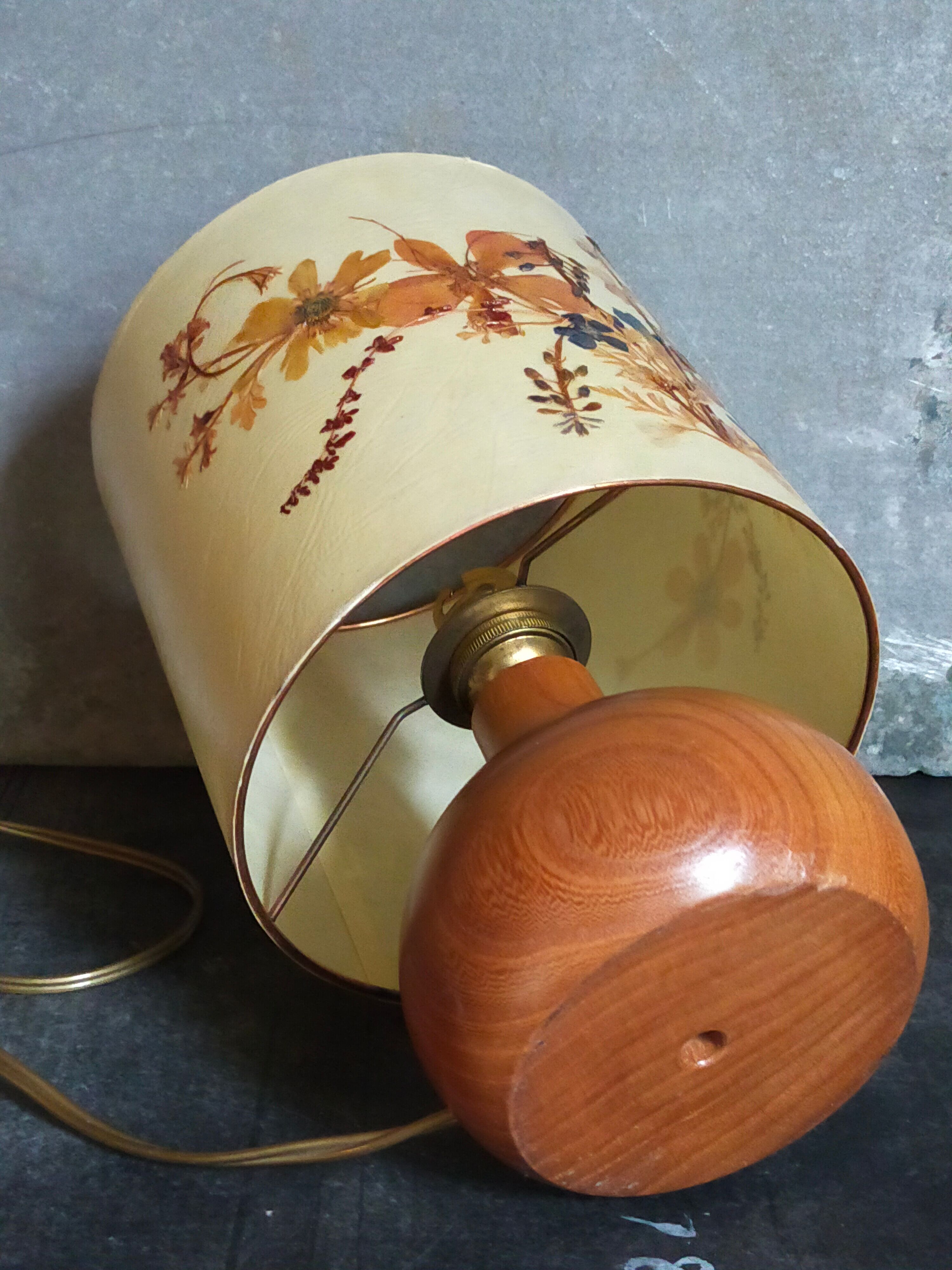 Lampe de chevet en bois vintage