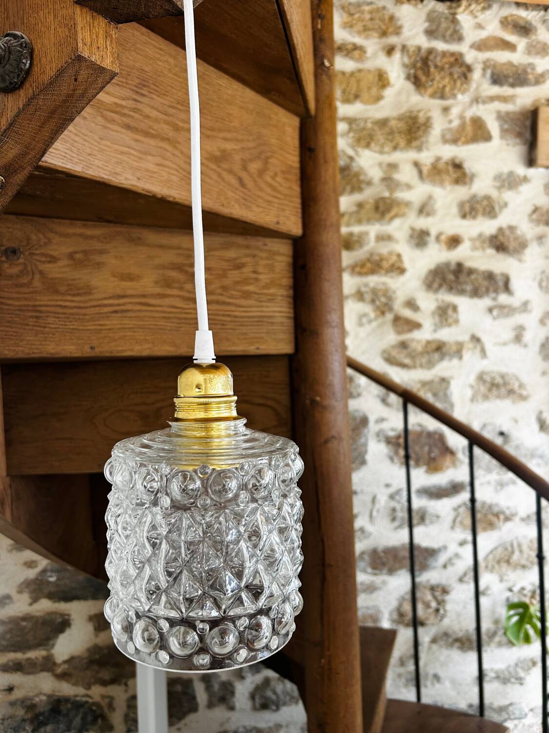 Modern vintage glass globe pendant light