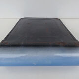 old blue enamelled steel utensil drainer