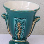 Vase amphore en céramique émaillée verte