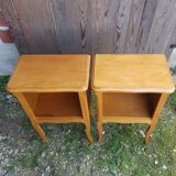 Pair of bedside nightstands with vintage wooden case