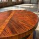 Art Deco round side table with shelf – vintage wood occasional table / bedside table