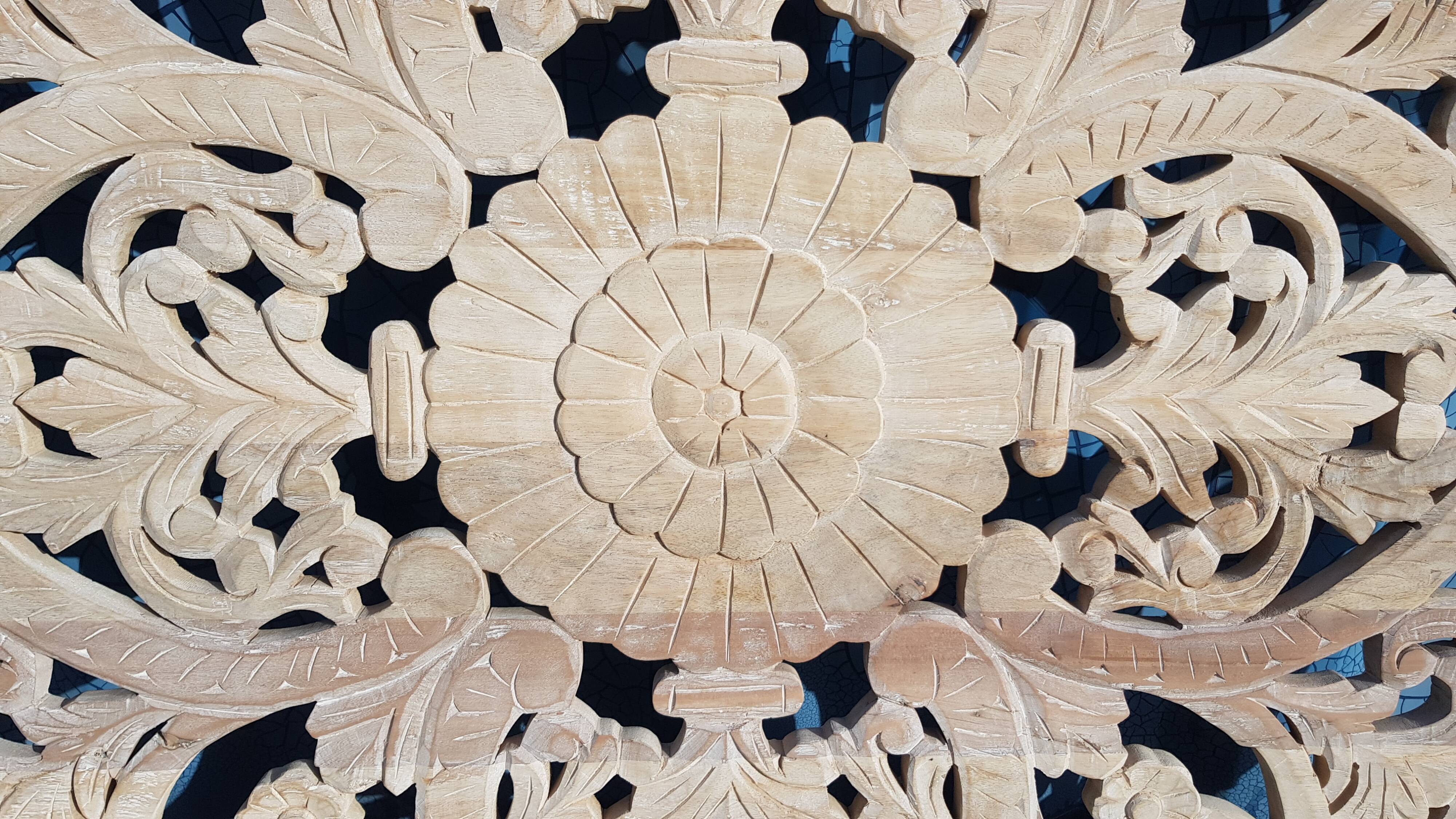Carved mango headboard