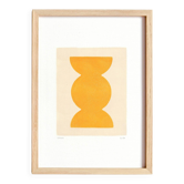 Peinture abstraite jaune signé eawy