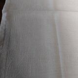 Pair of antique cotton damask napkins with AC monogram