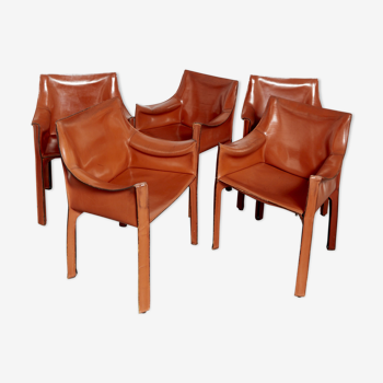 Mario Bellini CAB 413 Chair Chair for Cassina,1977 I Set of Five