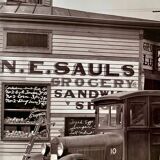 Photographie "Coin de rue à La Nouvelle-Orléans, devanture de la sandwicherie N.E. Saul’