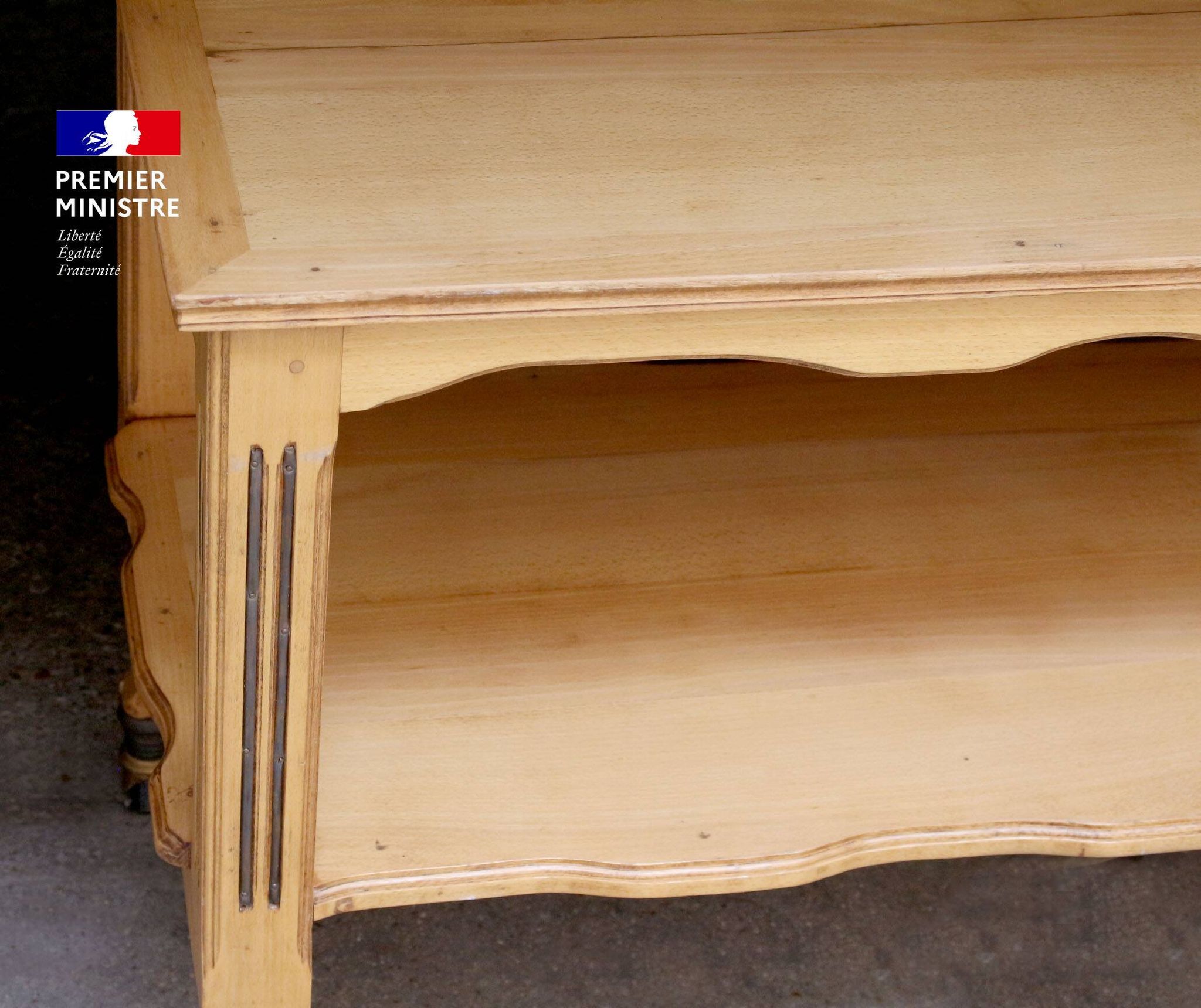 Large solid beech serving trolley from... the Hôtel Matignon!