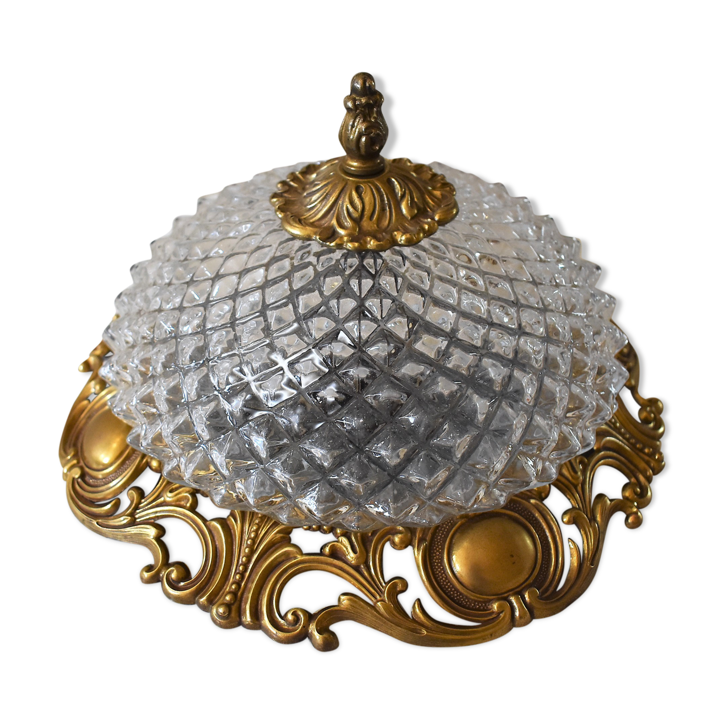 Ceiling lamp brass and vintage glass Foundry Ghidini