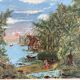 Paysage de maisons au bord du lac
