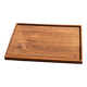 Rectangular solid teak platter with carved edges 33x24