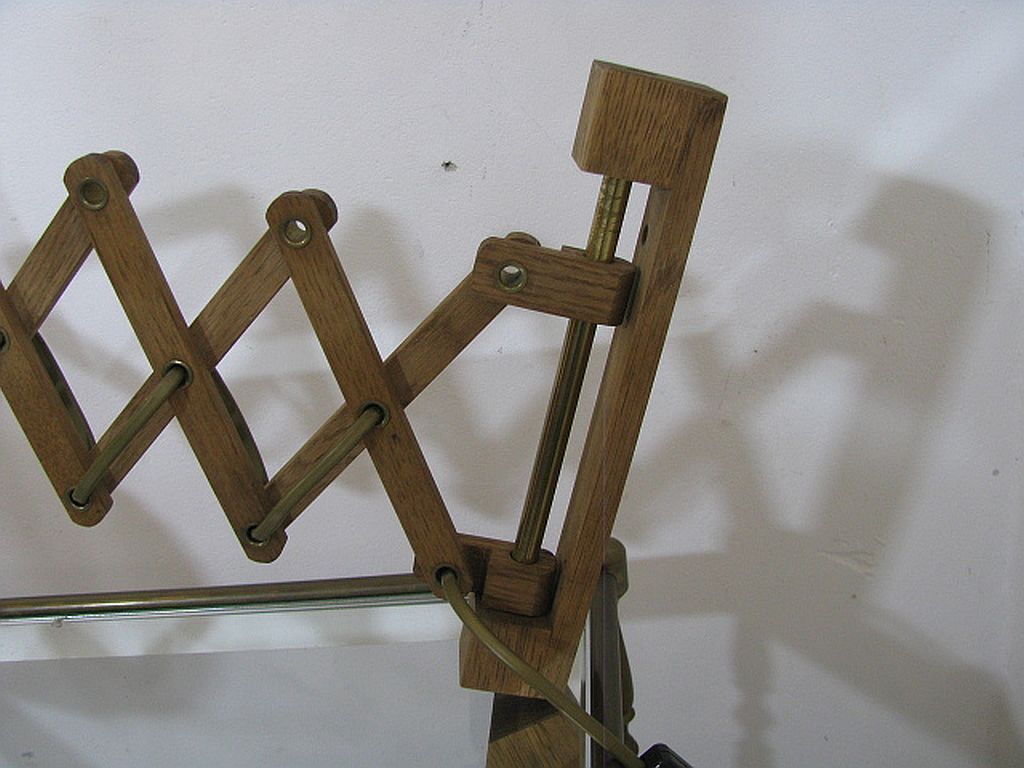 Applique murale/lampe à ciseaux. Holz Teak , Linus Bopp Limbach. Années 1970