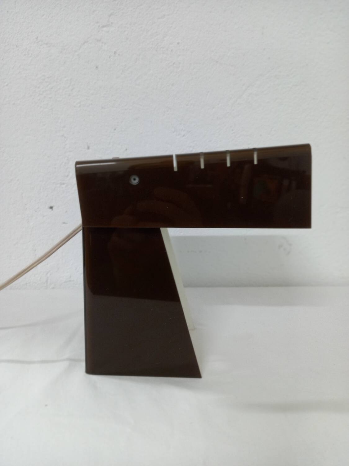 Table lamp plastic 70s brown