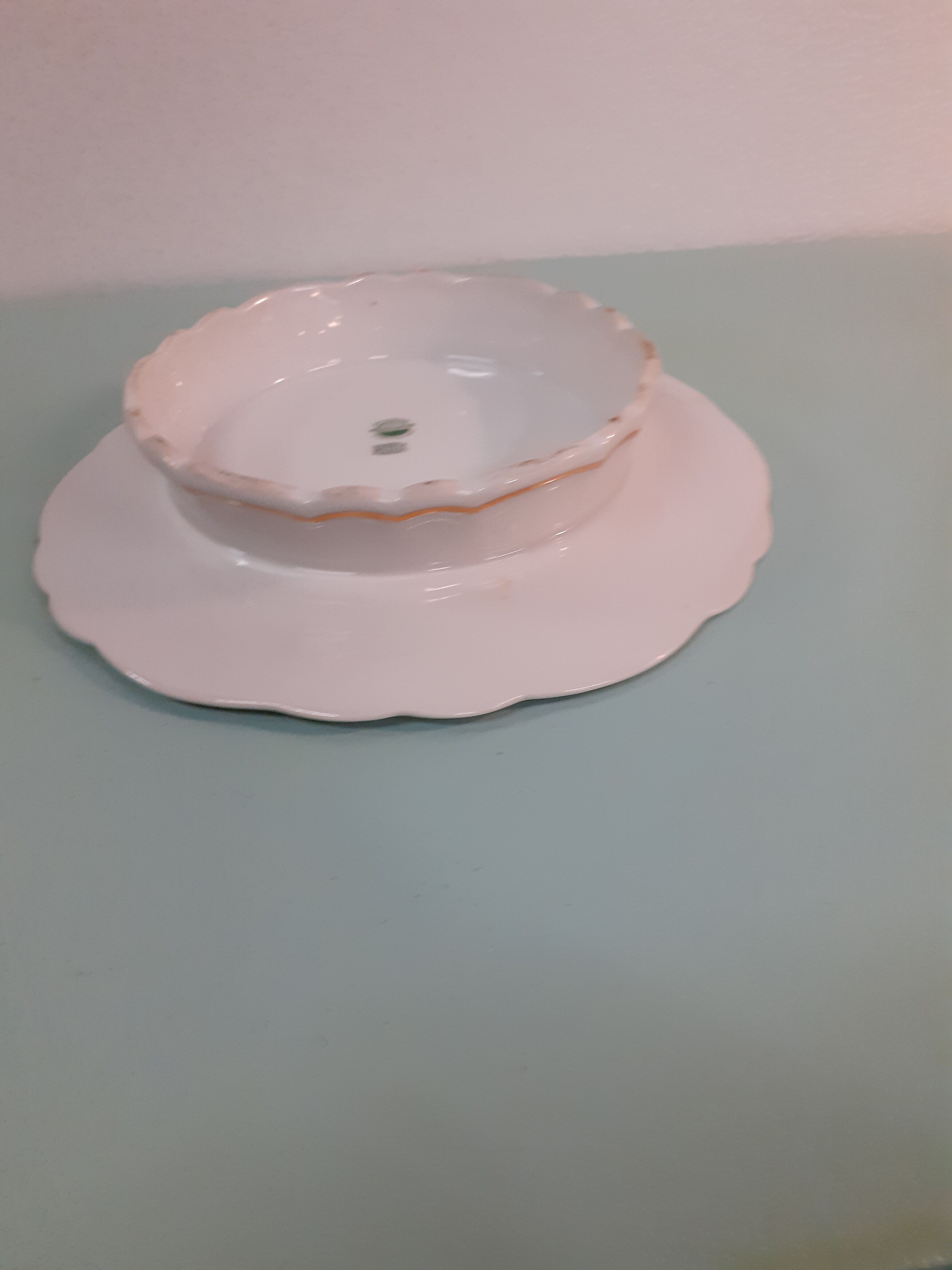 Limoges salmon and cie porcelain tray compotier