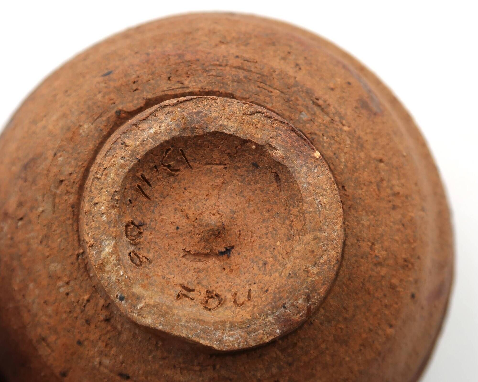 Stoneware bowl wood-fired by Jean Marie Foubert, vintage ceramics.