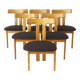 Set of 6 Danish 'T' shaped chairs – 1960s Mid-Century Modern Design