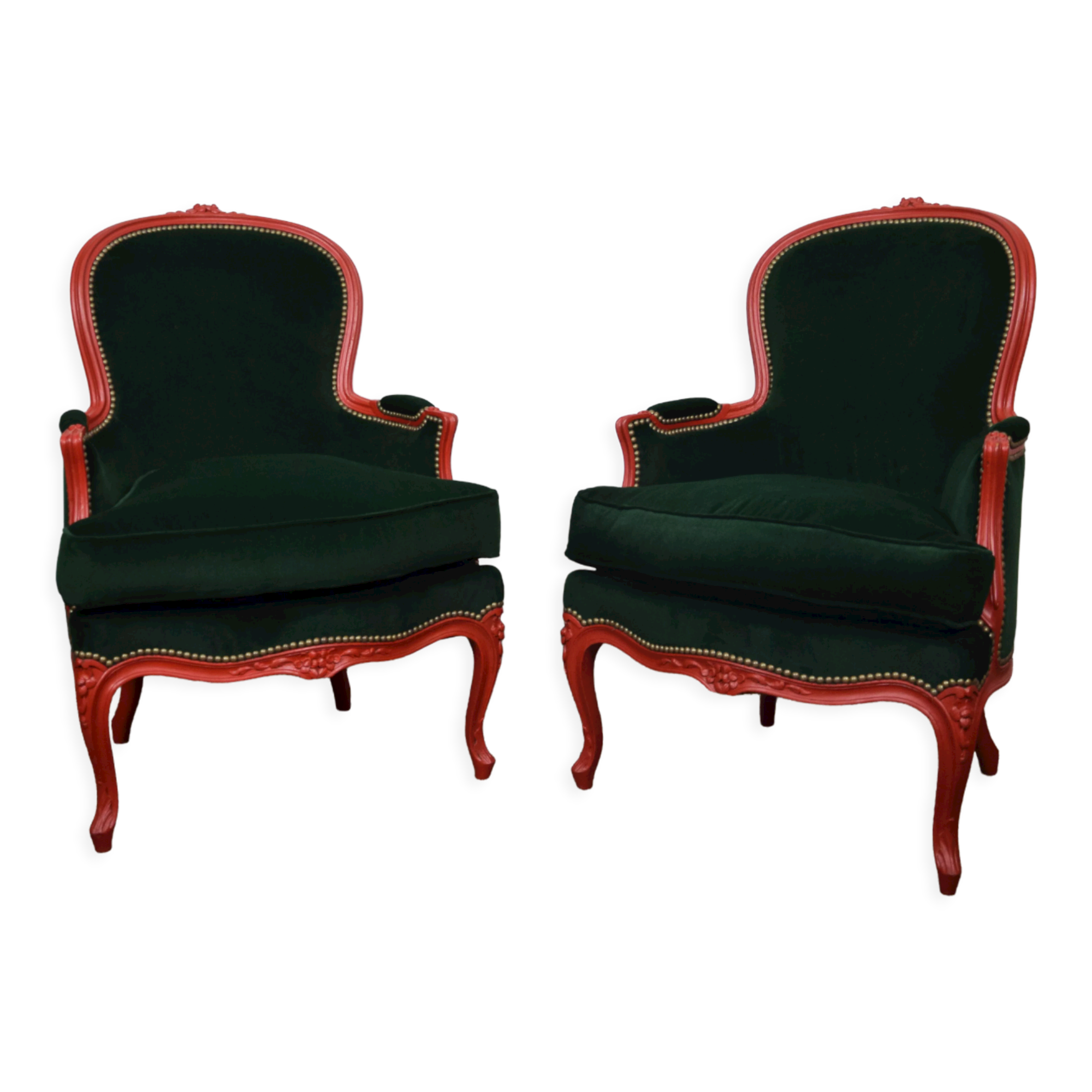 Pair of Louis XV style armchairs