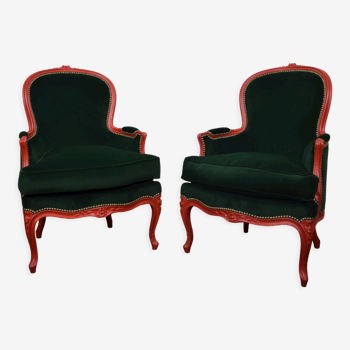 Paire de fauteuils de style Louis XV