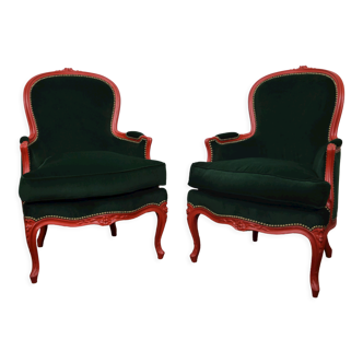 Pair of Louis XV style armchairs