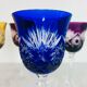 6 handmade crystal stemmed glasses from Lorraine, multi-colored
