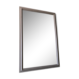 Large patinated wooden mirror with bevelled ice 73x113cm