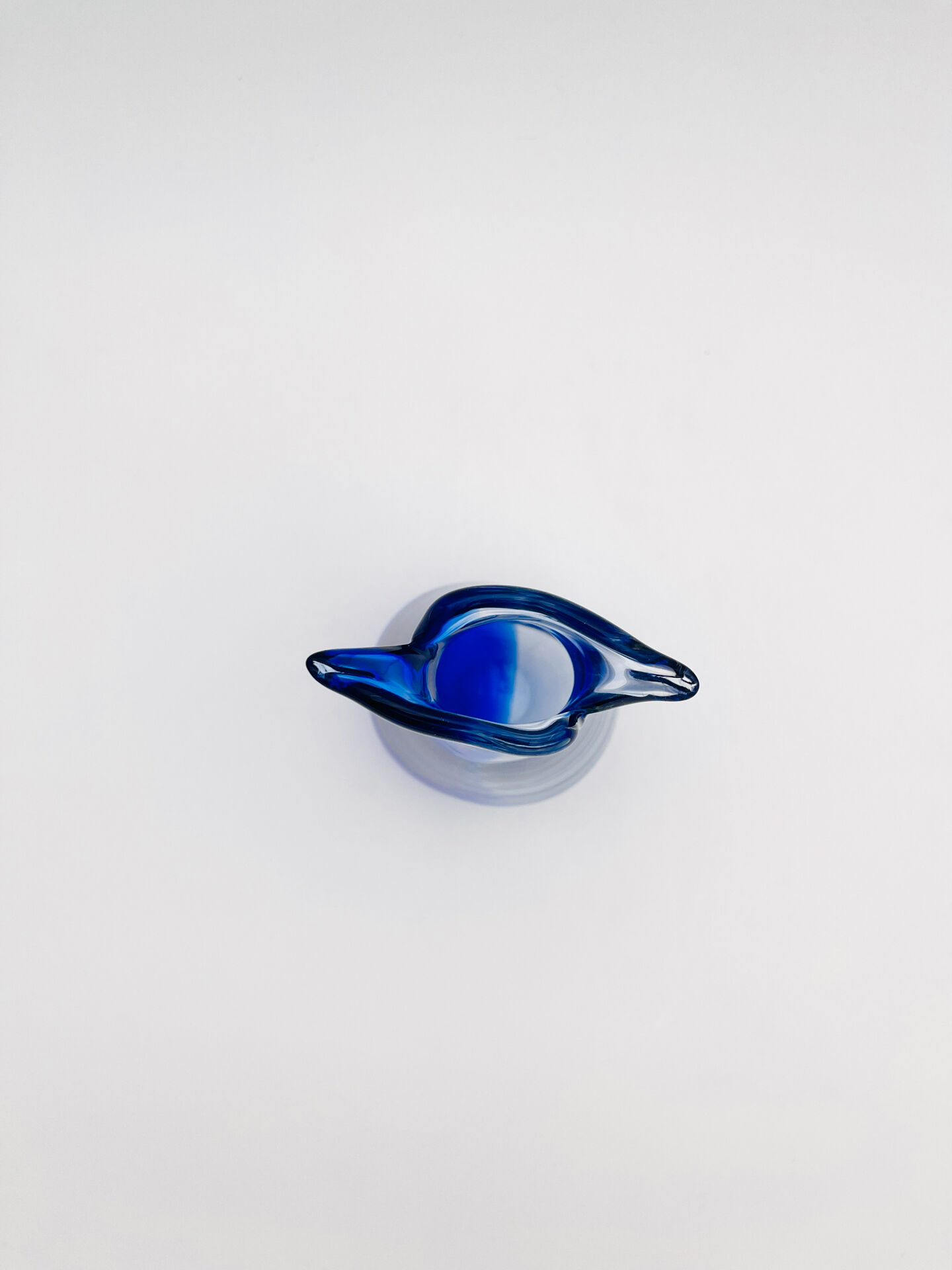 Murano Sommerso Two-Coloured Cobalt Blue Vase Sculpture