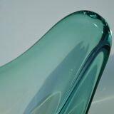 Val St Lambert green crystal bowl