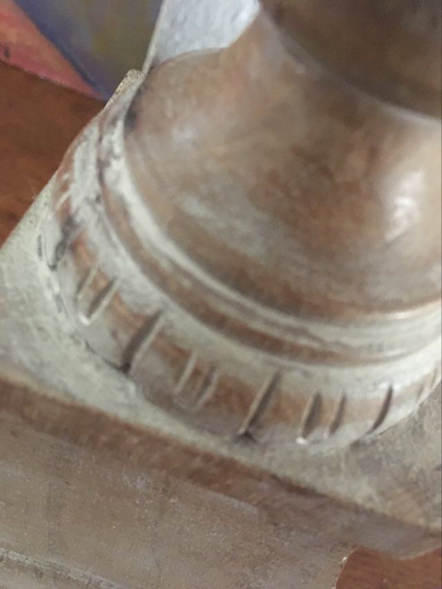 Indian candlestick wood and glass