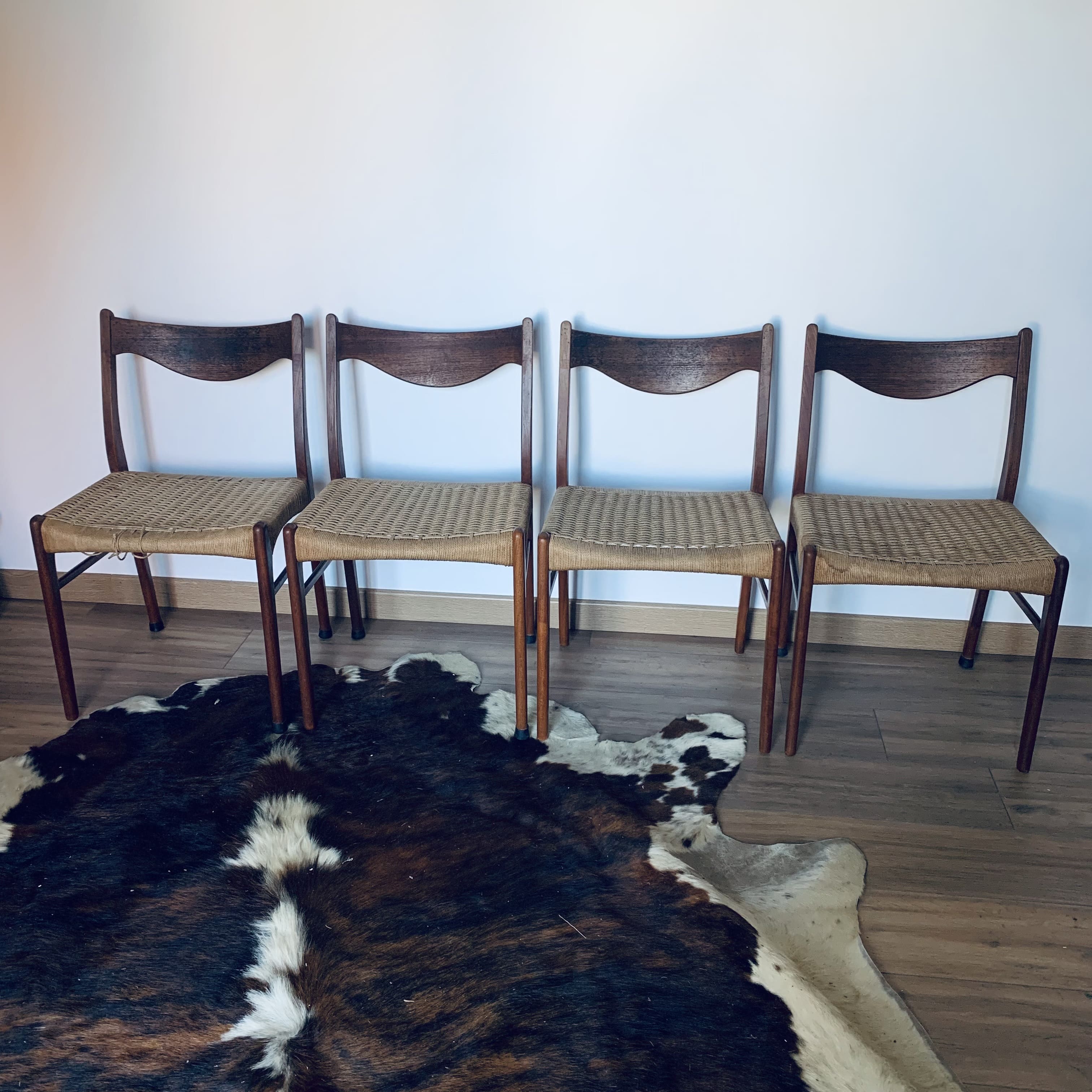 Set of 4 chairs by Arne Wahl Iversen for Glyngøre Stolefabrik 1960s