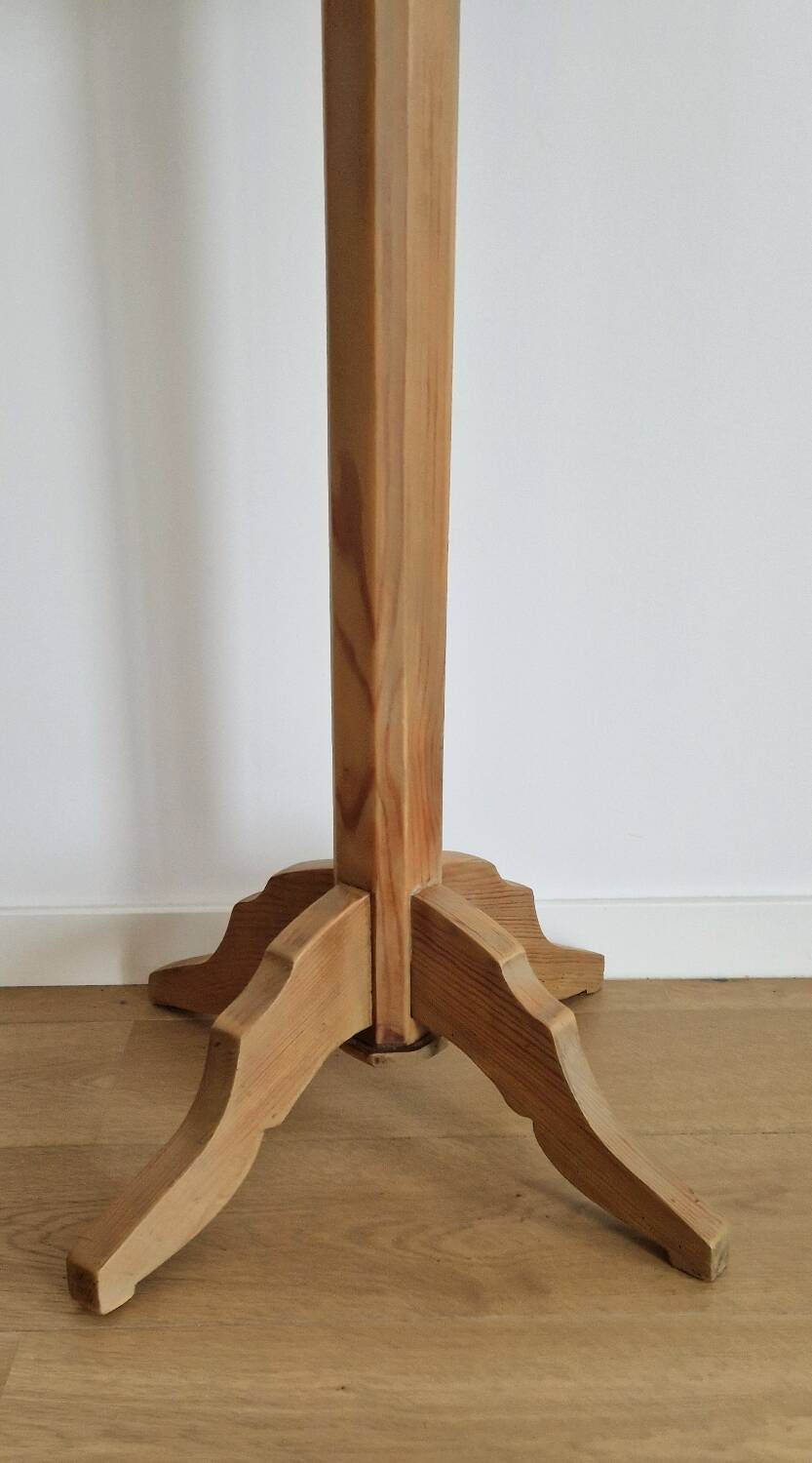 Solid pine wood pedestal table 1940s