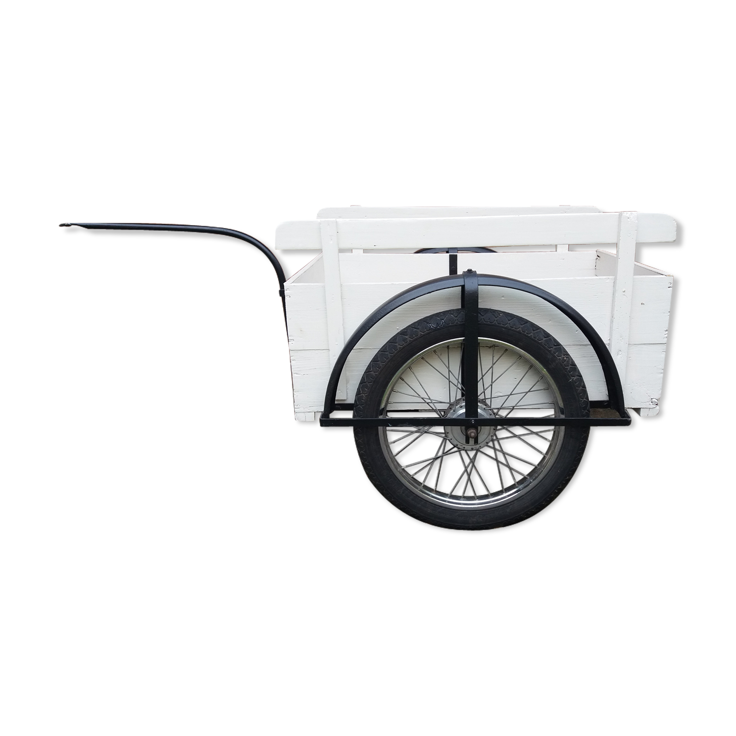 Wooden and iron cart.