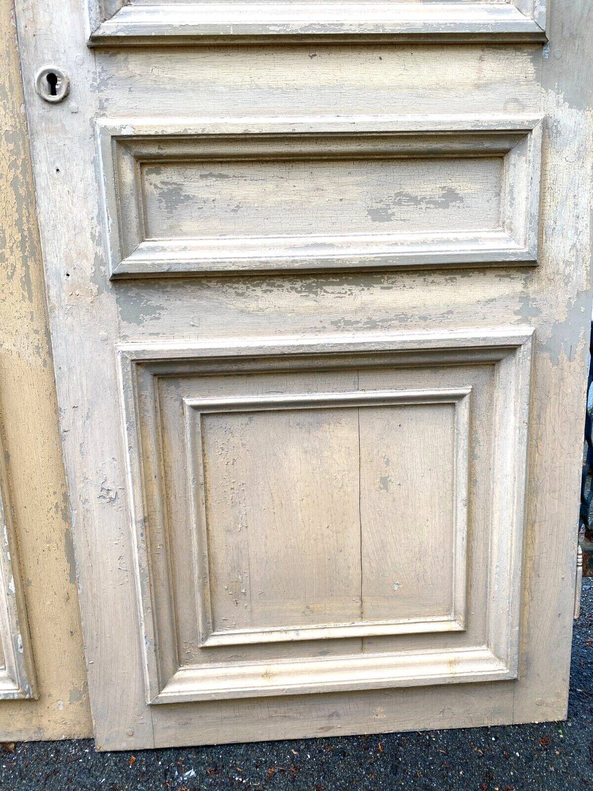 Suite of three single-sided doors in solid fir XIX century