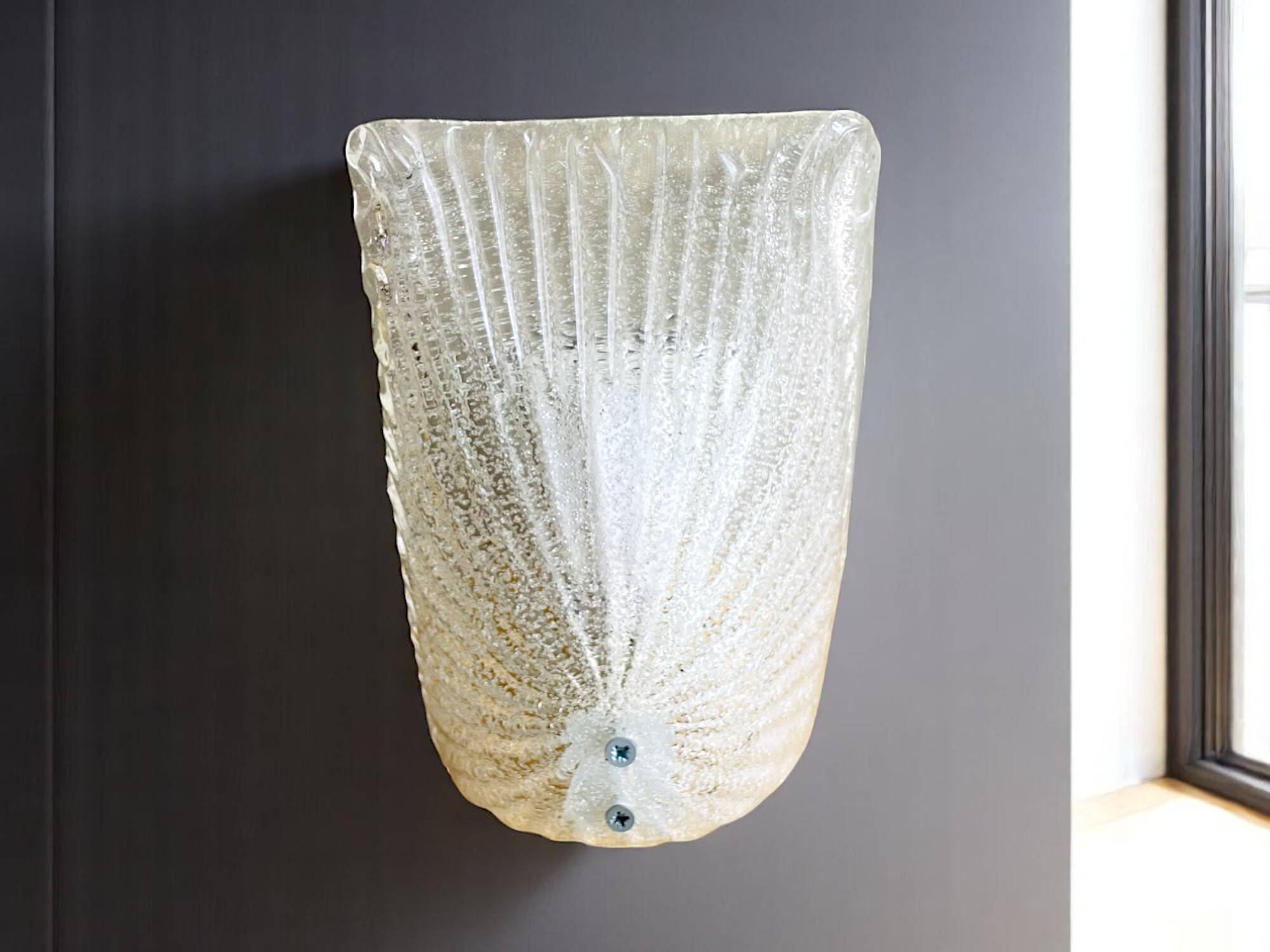 Murano type glass clear wall sconce ligh