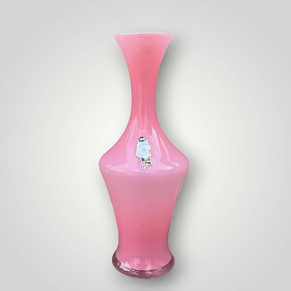 Antique pink opaline vase made in Italy - 1960s