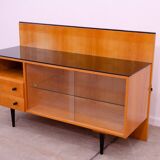 Armoire-bibliothèque vitrée vintage par Mojmír Požár, Tchécoslovaquie, 1960
