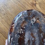 Vintage: Large oval clay gratin dish