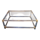 Large Italian 2-level coffee table in lucite, glass and gilt brass, 1970-80