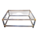 Large Italian 2-level coffee table in lucite, glass and gilt brass, 1970-80