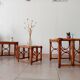 Set of 3 vintage nesting tables in bamboo and woven rattan