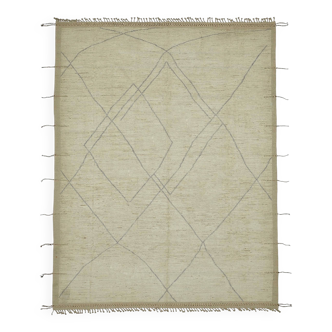 Hand-Knotted Turkish Contemporary 288 cm x 376 cm Beige Wool Carpet