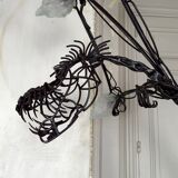 Brutalist sculptural wrought iron Dragon floor lamp, France