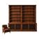 Imposing two-body buffet/library in solid oak and walnut from the Napoleonic III period.